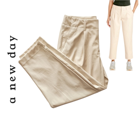 A New Day Faux Leather Ankle Pants - Size 14, NWT, neutral/ fall 😀 - Picture 1 of 16